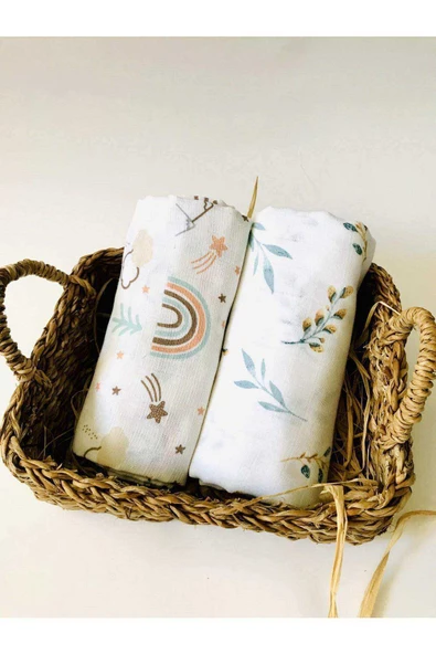 2 Adet  Çok Amaçlı Müslin Bezi Örtü Battaniye ürün görseli