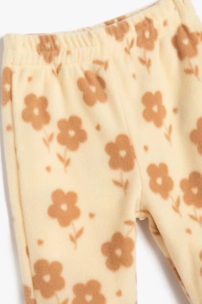 Koton Kız Bebek Jogger Eşofman Altı Çiçek Desenli Beli Lastikli - 3
