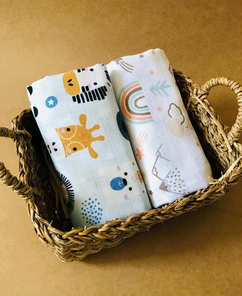 2 Adet Organik  Müslin Örtü Battaniye ürün görseli