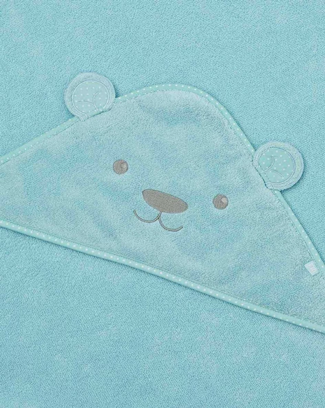Mavi Pamuklu Bebek Havlu Kundak Ayıcık - Resim 2