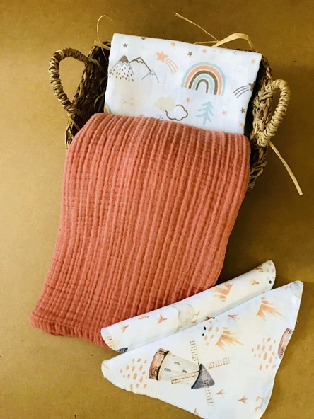 2 Adet Çok Amaçlı Müslin Örtü Battaniye Seti ürün görseli