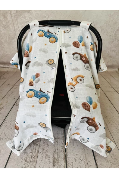 Fermuarlı Müslin Bezi Puset Örtüsü - Resim 2