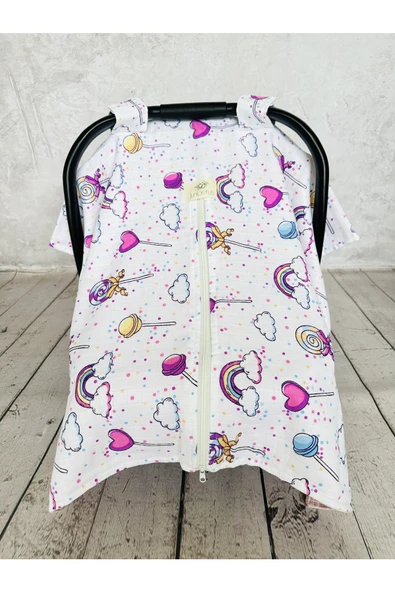 Kışlık Pikeli Müslin Puset Örtüsü Fermuarlı - Resim 3