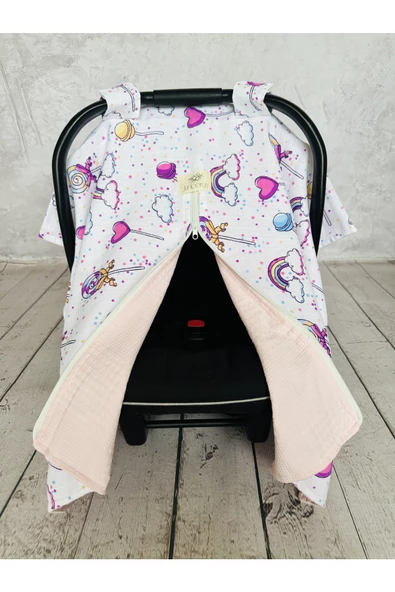 Kışlık Pikeli Müslin Puset Örtüsü Fermuarlı ürün görseli