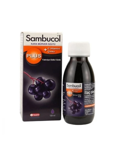Sambucol Plus Kara Mürver C Vitamini Ve Çinko İçerikli Takviye Edici Sıvı 120 Ml