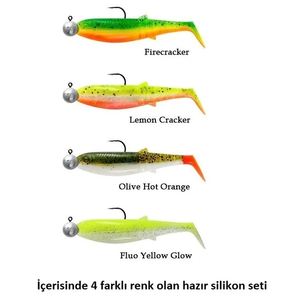 Savage Gear Cannibal Shad 6.8cm 3gr+5gr #1/0 Dark Water 4+4 Adet Silikon Seti
