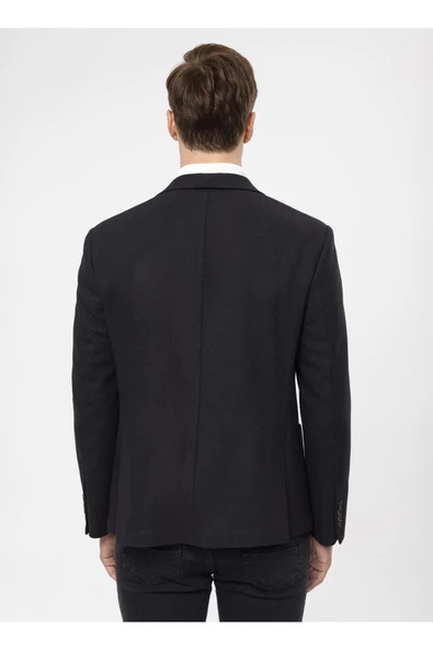 Süvari Slim Fit Siyah Erkek Armürlü Ceket CT2021600310 - 7