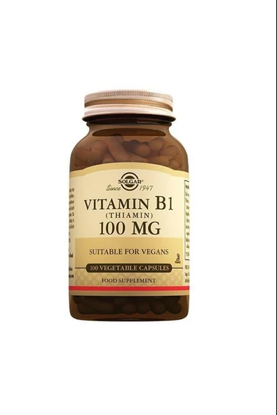 Solgar Vitamin B1 - Thiamin 100mg 100 Kapsül