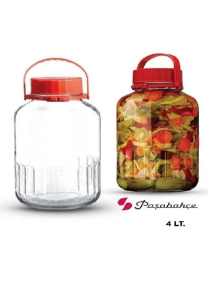 Paşabahçe 80006 Kırmızı Kapaklı Kavanoz 4 Lt - 2