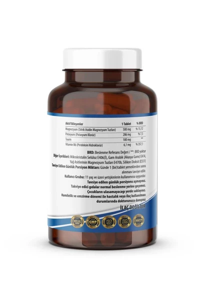 Ncs Magnezyum Sitrat 120 Tablet 4 Lü Form (Potasyum Taurin) & Vitamin B6 - Magnesium Citrate - 2