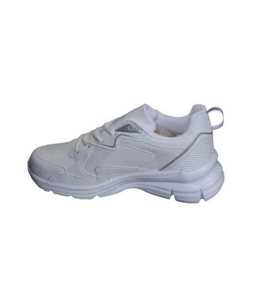 KİNETİX Kadın Beyaz Kalın Tabanlı Sneaker Spor Yürüyüş Ayakkabısı Topuk Boyu 5cm - 3