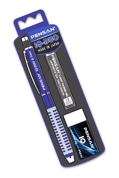Iq-duo 0.7 Uçlu Kalem Seti 1 Paket Pensan Iq Duo Versatil Kalem Seti Silgi ve Uç Hediyeli Metal Mekanizmalı - 3