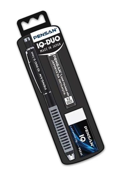 Iq-duo 0.7 Uçlu Kalem Seti 1 Paket Pensan Iq Duo Versatil Kalem Seti Silgi ve Uç Hediyeli Metal Mekanizmalı - 2