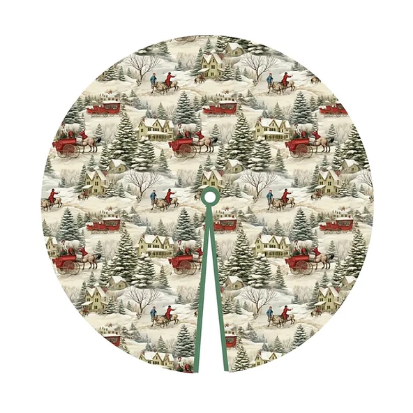 Yılbaşı Çam Ağacı Örtüsü Vintage Kış Masalı Büyük Boy 95 cm