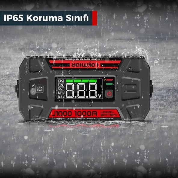 Lokithor J1000 12V 1000Amp LiFePO4 Akıllı Akü Takviye + Powerbank + Led Lamba - Resim 10