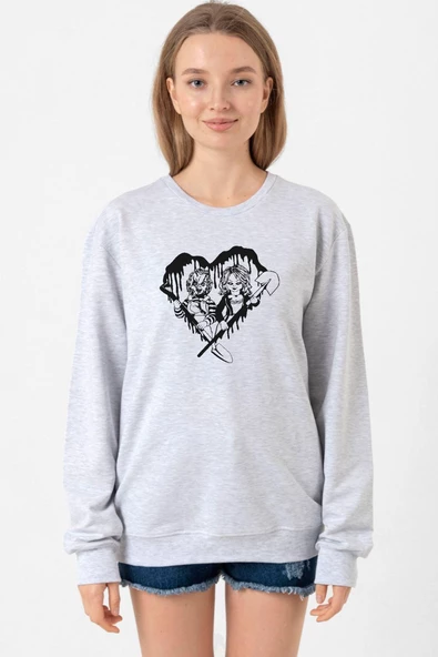 Chucky And Bride Horror Grimelanj Kadın 2ip Sweatshirt - 1