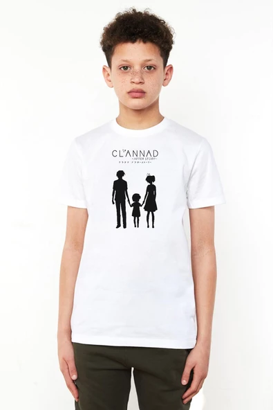 Clannad Anime After Story Beyaz Çocuk Bisikletyaka Tshirt ürün görseli