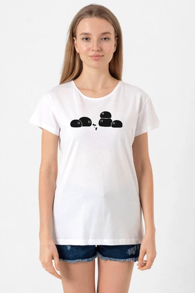 Clannad Anime Dango Daikazoku Beyaz Kadın Bisikletyaka Tshirt
