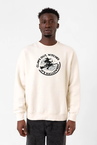Claws Out Witches Its Halloween Ekru Erkek 2ip Sweatshirt