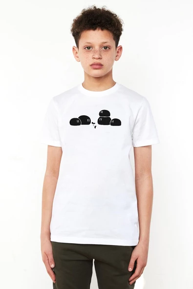 Clannad Anime Dango Daikazoku Beyaz Çocuk Bisikletyaka Tshirt