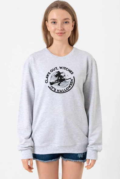 Claws Out Witches Its Halloween Grimelanj Kadın 2ip Sweatshirt ürün görseli 1