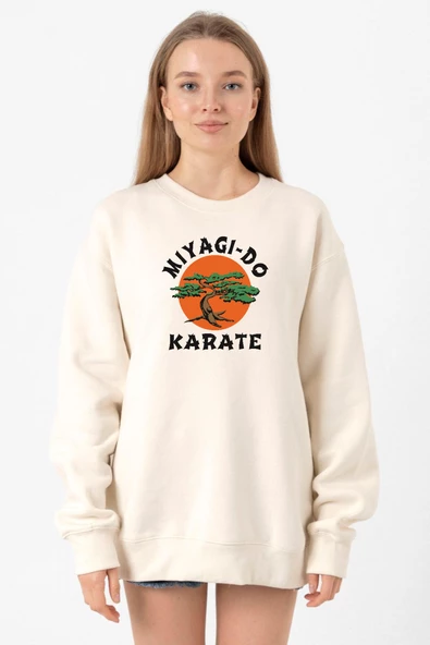 Cobra Kai Miyagi Do Karate Ekru Kadın 2ip Sweatshirt ürün görseli