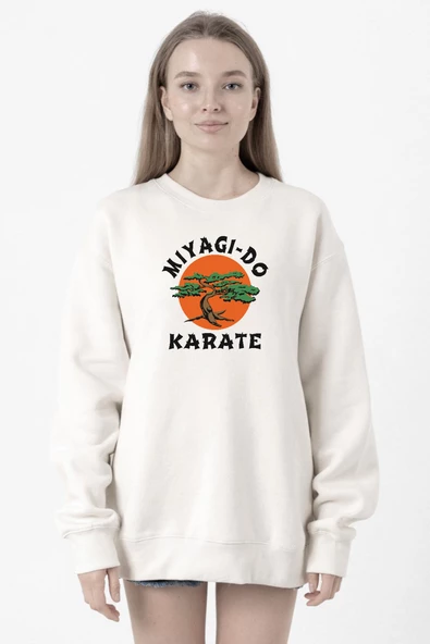 Cobra Kai Miyagi Do Karate Beyaz Kadın 2ip Sweatshirt