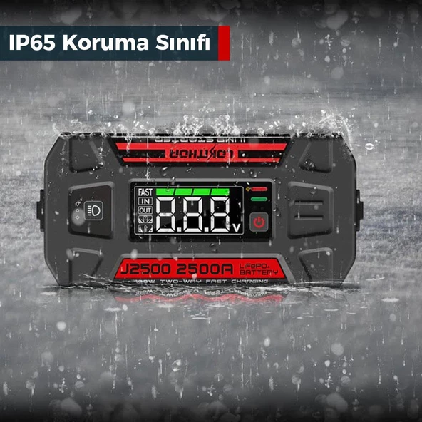 Lokithor J2500 12V 2500Amp LiFePO4 Akıllı Akü Takviye + Powerbank + Led Lamba - Resim 10