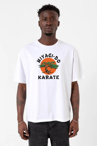 Cobra Kai Miyagi Do Karate Beyaz Erkek Oversize Tshirt ürün görseli