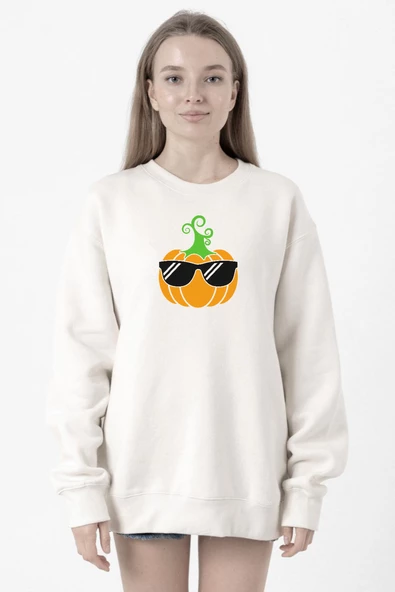 Cool Pumpkin Beyaz Kadın 2ip Sweatshirt
