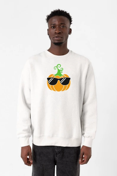 Cool Pumpkin Beyaz Erkek 2ip Sweatshirt