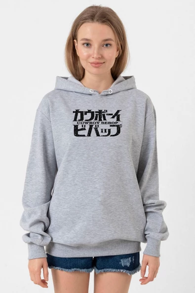 Cowboy Bebop Retro Letter Logo Grimelanj Kadın 3ip Kapşonlu Sweatshirt ürün görseli