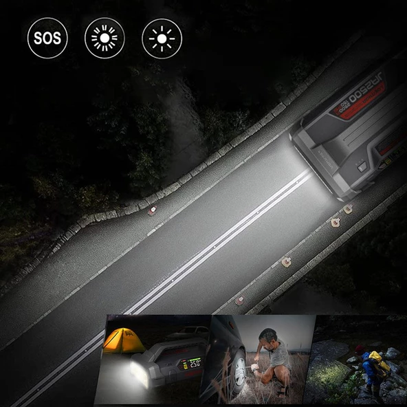 Lokithor JA2500 12V 2500Amp LiFePO4 Akıllı Akü Takviye + Pompa + Powerbank + Led Lamba - Resim 10