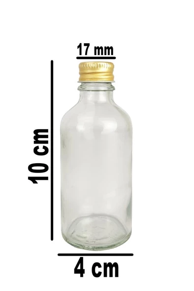 Digithome 6’lı 50 ml Gold Metal Kapaklı Cam Zencefil Shot Şişesi Söz Nişan Hediyelik Kolonya Şişesi C1-1-149 - Resim 2