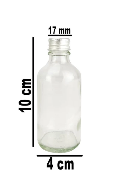 6’lı 50 ml Gümüş Metal Kapaklı Cam Zencefil Shot Şişesi Söz Nişan Hediyelik Kolonya Şişesi C1-1-149 - 2