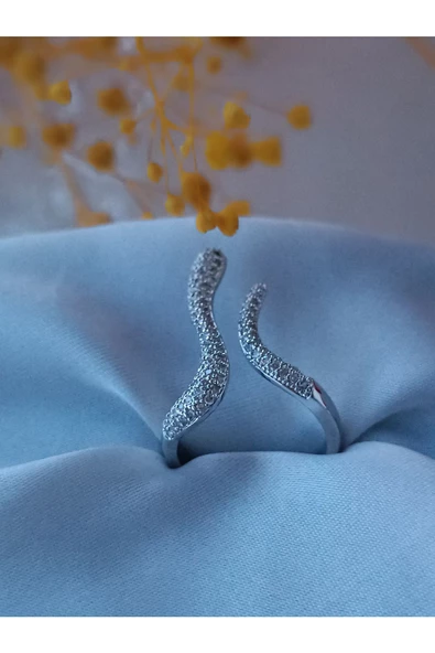 zirkon taşlı farklı ve özel tarz yılan yüzük - Resim 2