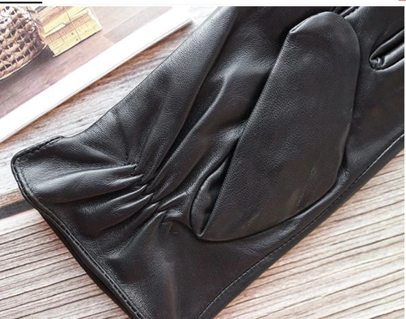 Erkek Suni Deri Eldiven Dokunmatik Ekran Uyumlu - 5