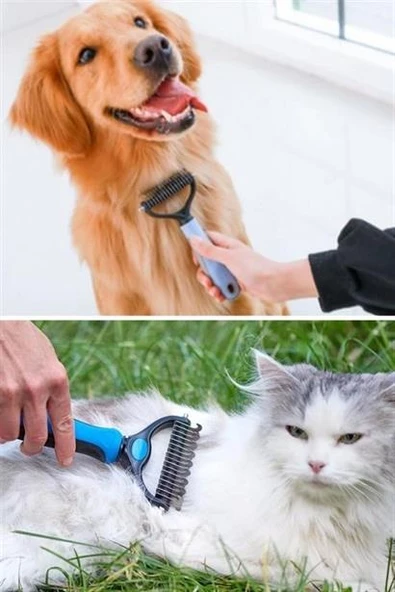 Marydien Plastik Saplı Metal Kedi Köpek Bakım Kıtık Tüy Topak Açıcı Tarak - 9