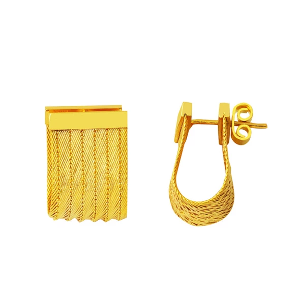 14 Ayar 7 Sıra Trabzon Hasır Altın Küpe ürün görseli 1