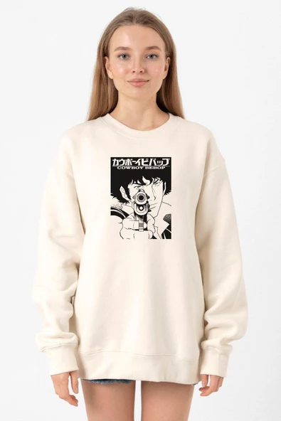 Cowboy Bebop Spike See You Space Cowboy Ekru Kadın 2ip Sweatshirt