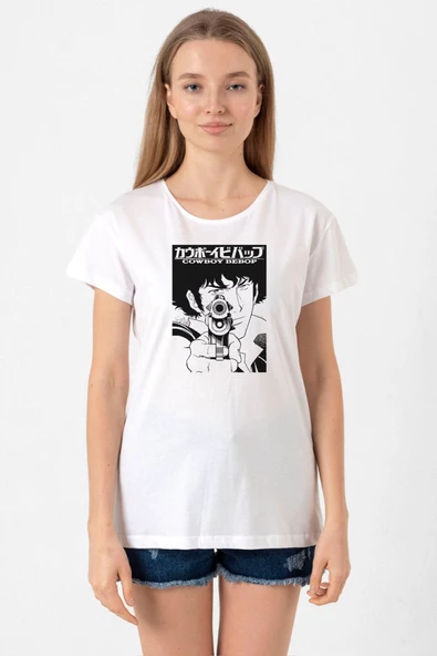 Cowboy Bebop Spike See You Space Cowboy Beyaz Kadın Bisikletyaka Tshirt