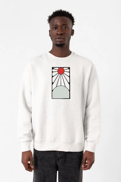 Demon Slayer Anime Crest Earring Demon Beyaz Erkek 2ip Sweatshirt