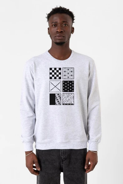 Demon Slayer Anime Patterns Karmelanj Erkek 2ip Sweatshirt