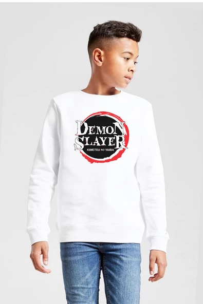 Demon Slayer Anime Squad Demon Slayer Kimetsu No Yaiba Beyaz Çocuk 2ip Sweatshirt ürün görseli