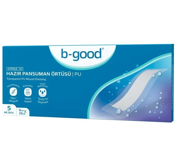 B-Good Şeffaf Hazır Pansuman Örtü 9cm x 25cm 5li