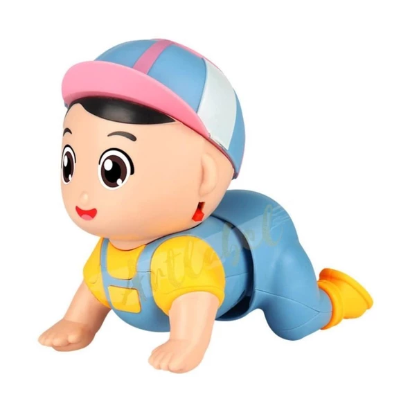 Prestij Oyuncak Kutulu Pilli Emekleyen Kasketli Bebek QB-03Y,Eğlenceli ve Eğitici Sesli Oyuncak Bebek - 4