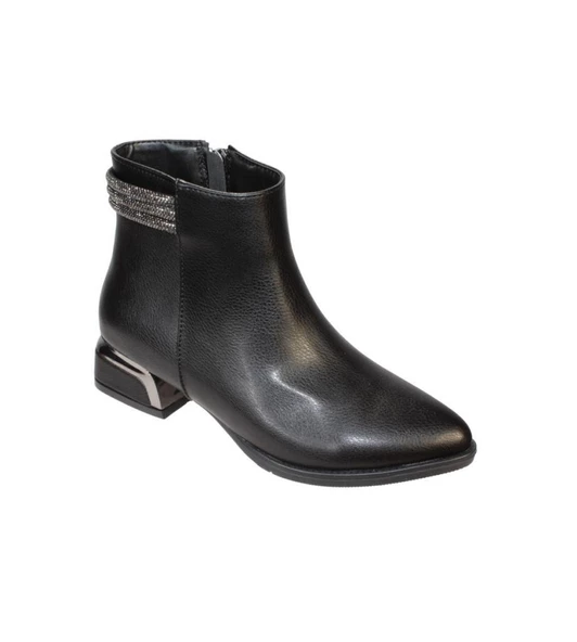YAZKIŞ Kadın Siyah Krem (nut) Cilt Bileği Taşlı 11cm Bilekboyu Fashıon Bot