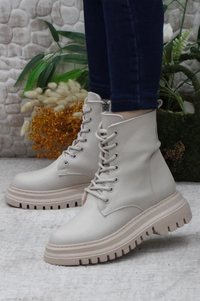 Mehmet Mete 351271 Bej Kalın Taban Sıcak Astar Kadın Bot - Resim 3