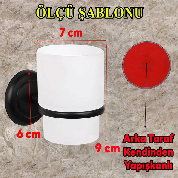 Diş Fırçalık Yapışkanlı Banyo Diş Fırçası Kabı Kutusu Siyah - 2