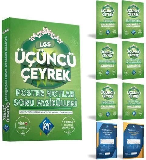 KR LGS ÜÇÜNCÜ ÇEYREK POSTER NOTLAR SORU FASİKÜLLERİ SET KR AKADEMİ